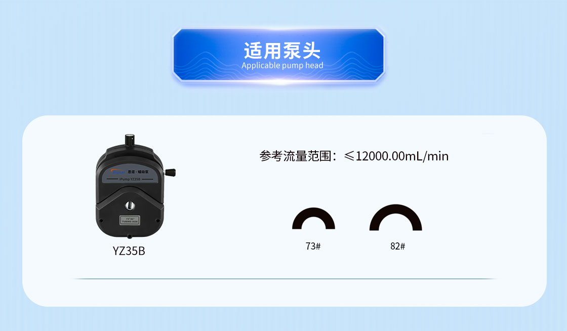 大流量印刷蠕動泵頭流量參數表